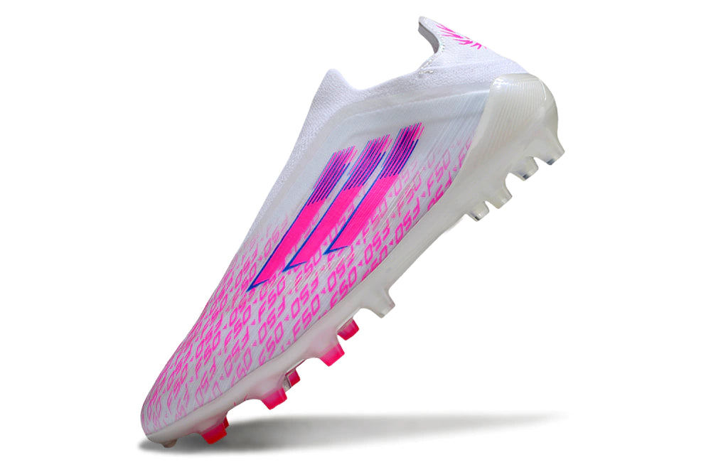 Chuteira Adidas F50 X Laceless Campo - Branco/Rosa