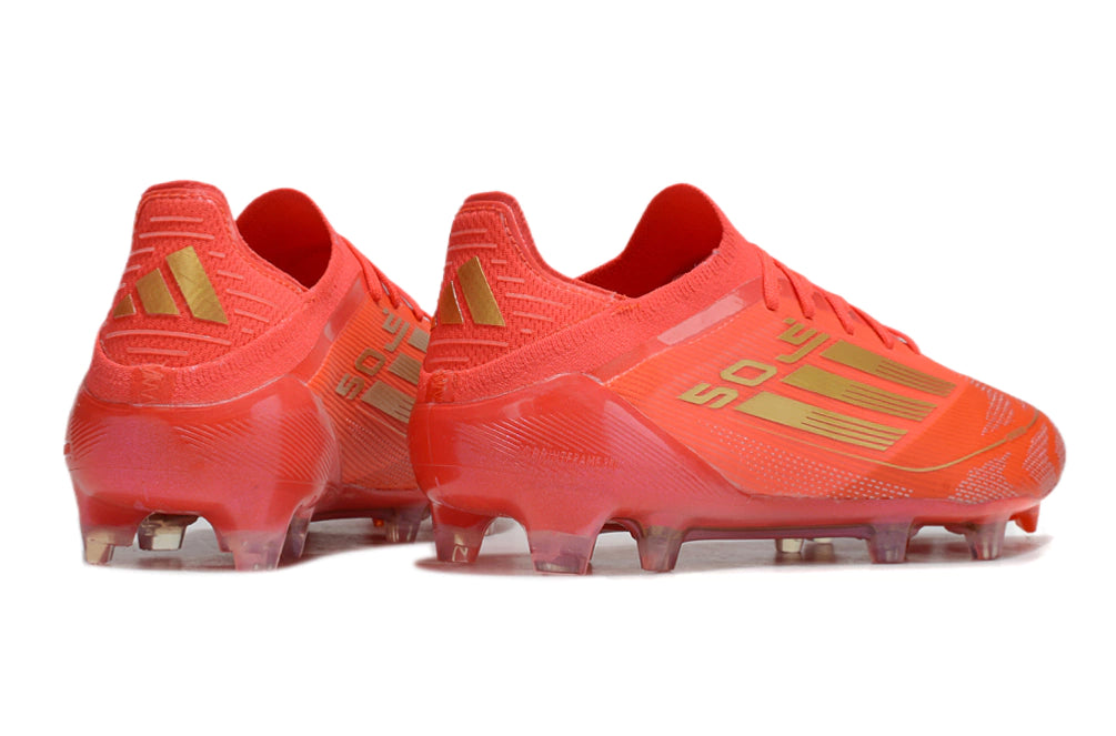 Chuteira Adidas F50 X Campo - Vermelho/Dourado