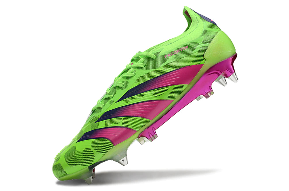 Chuteira Adidas Predator Elite SG - Verde/Rosa/Preto