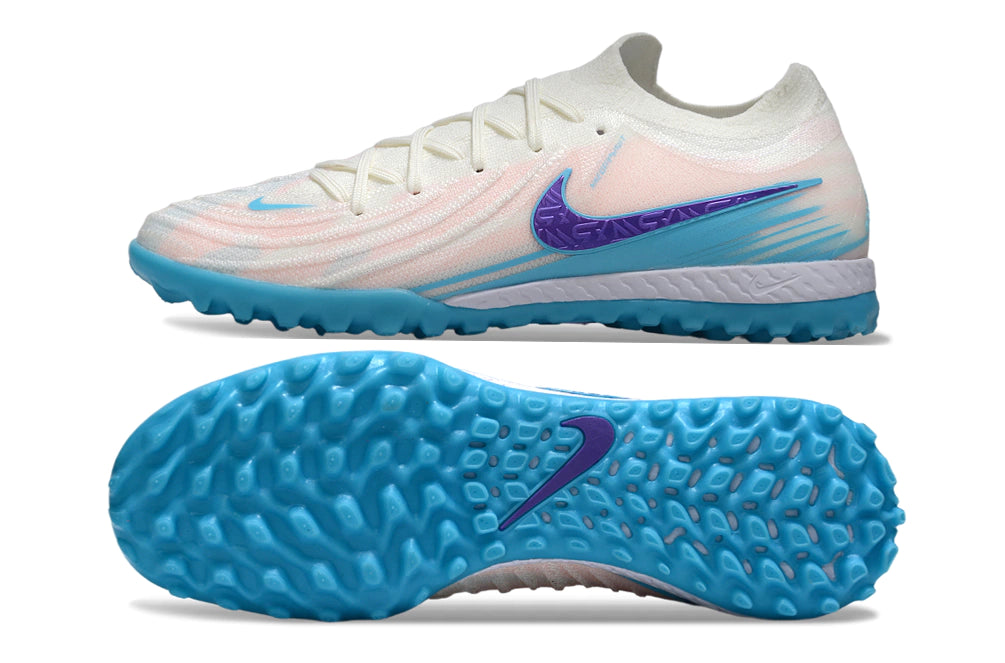 Chuteira Nike Phantom GX 2 Elite Society TF - Branco/Azul