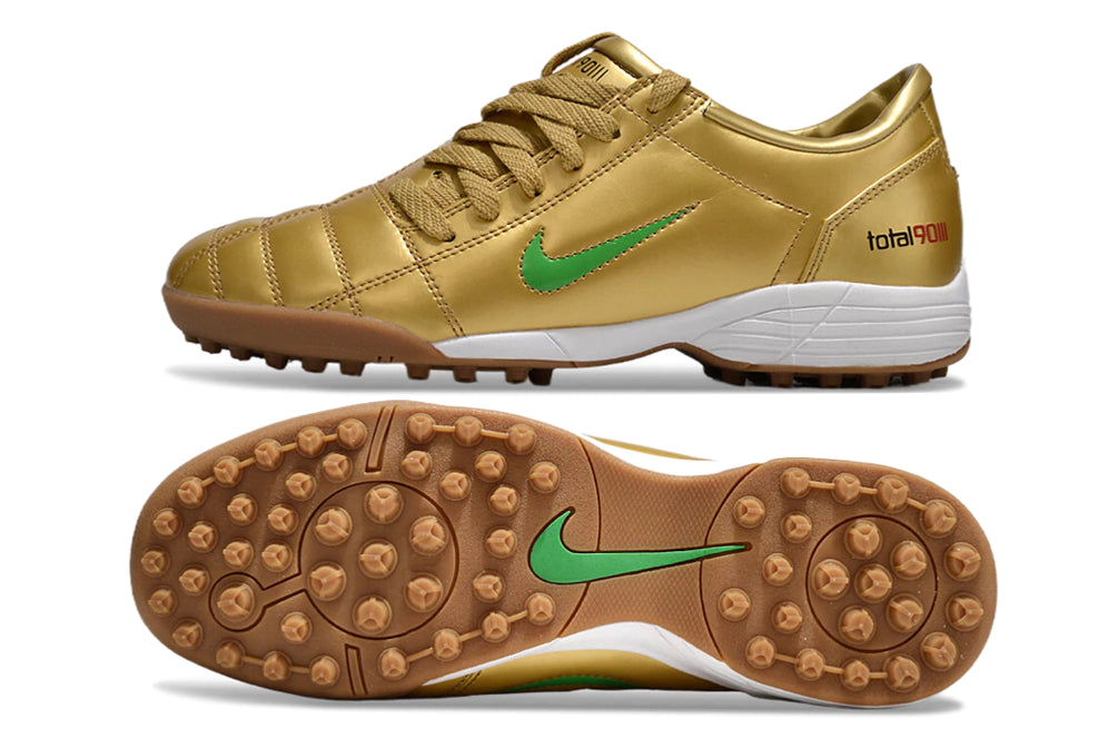 Chuteira Nike Total 90 Society - Dourado/Branco/Verde