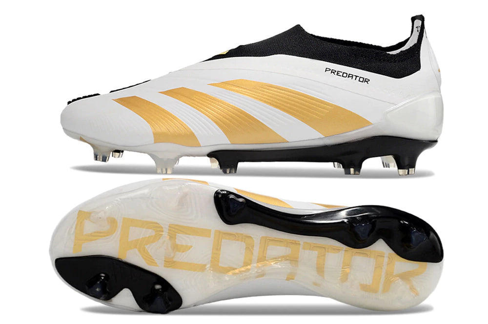 Chuteira Adidas Predstrike Elite Laceless Campo - Branco/Amarelo/Preto