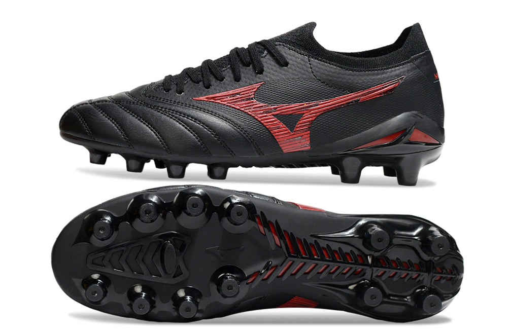 Chuteira Mizuno Morelia Neo 4 Campo - Preto/Vermelho