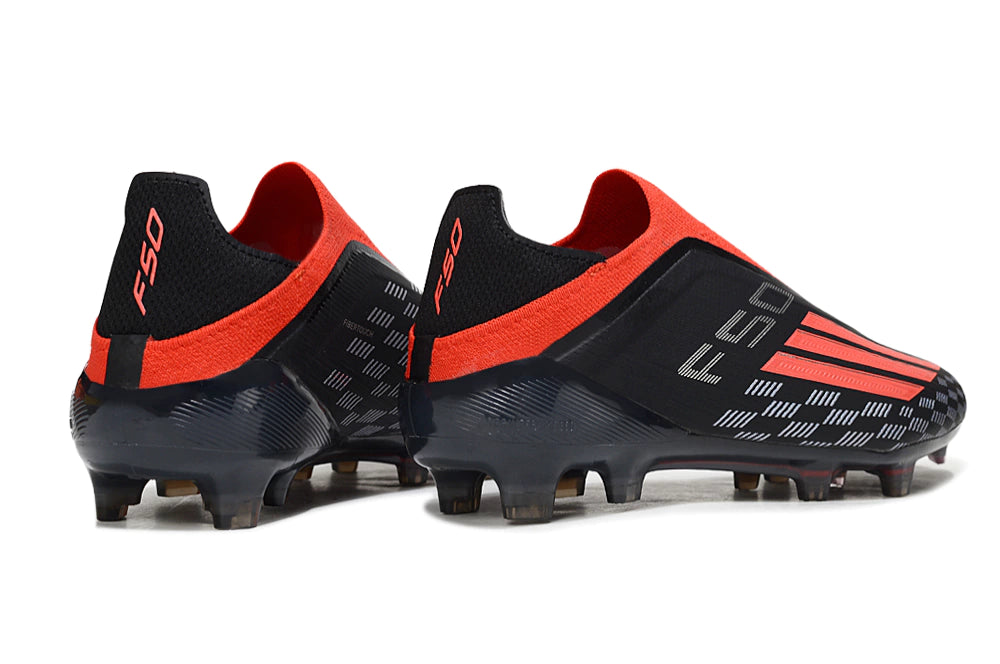 Chuteira Adidas F50 X Laceless Campo - Preto/Vermelho