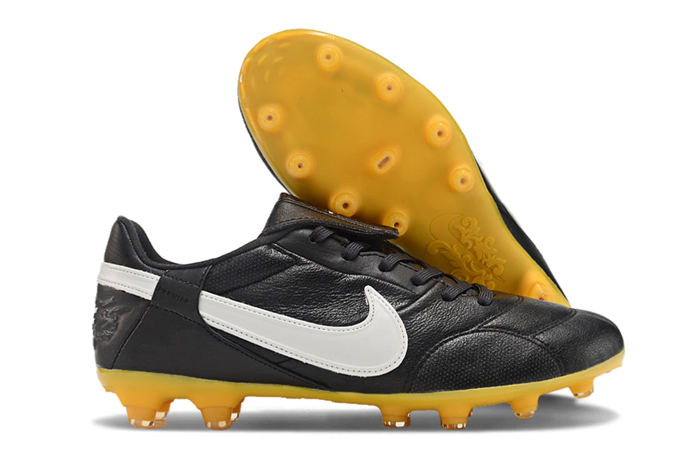 Chuteira Nike Premier 3 FG - Branco/Azul/Amarelo