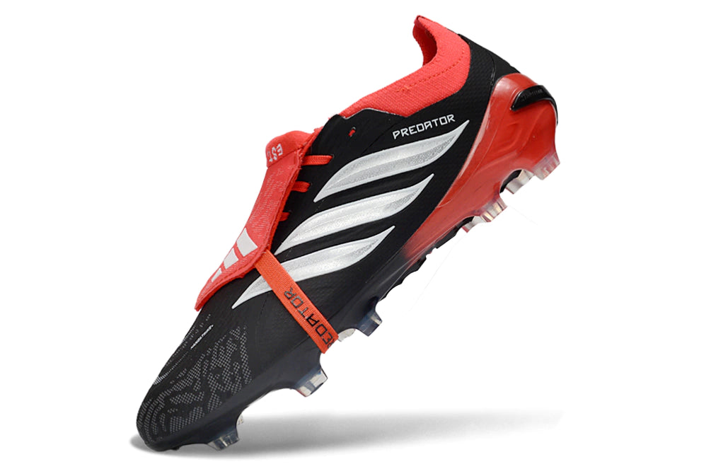 Chuteira Adidas Predator Tongue 26 Elite FG - Preto/Vermelho