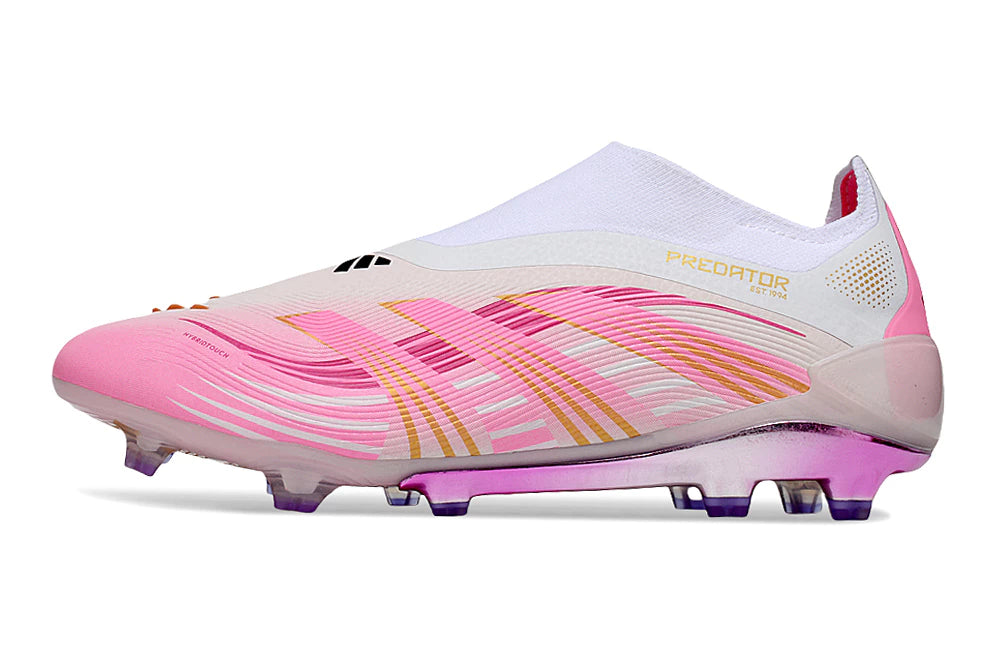 Chuteira Adidas Predator Elite 25 Laceless Campo - Branco/Rosa
