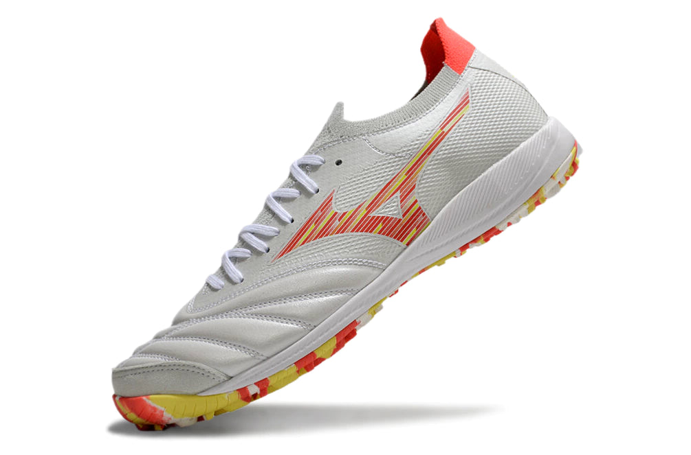 Chuteira Miuzno Morelia Neo Sala β Society - Laranja/Branco