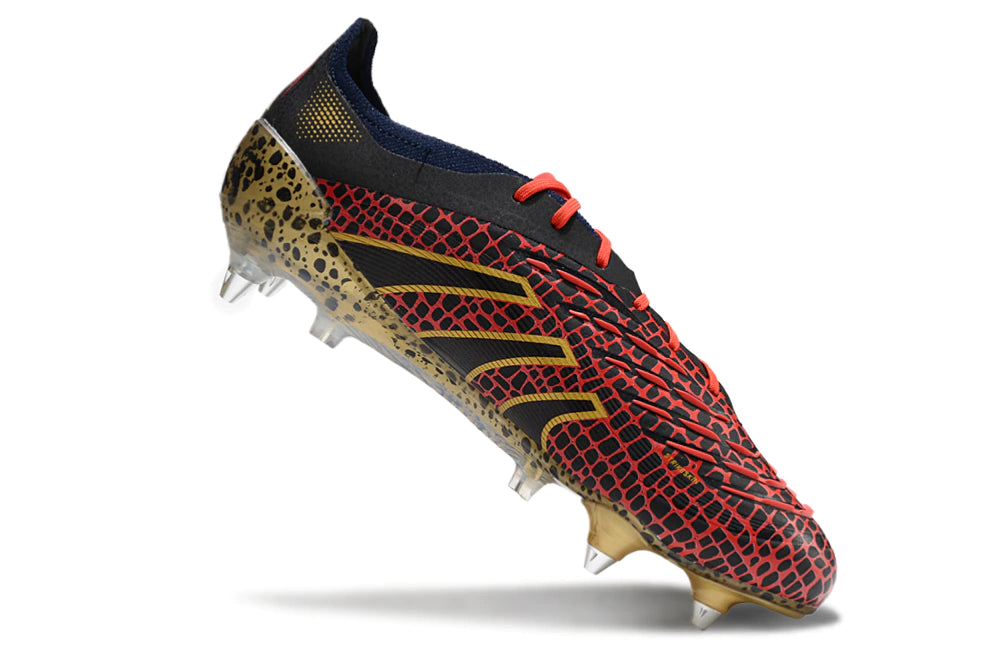 Chuteira Adidas Predator Elite SG - Preto/Vermelho/Bege