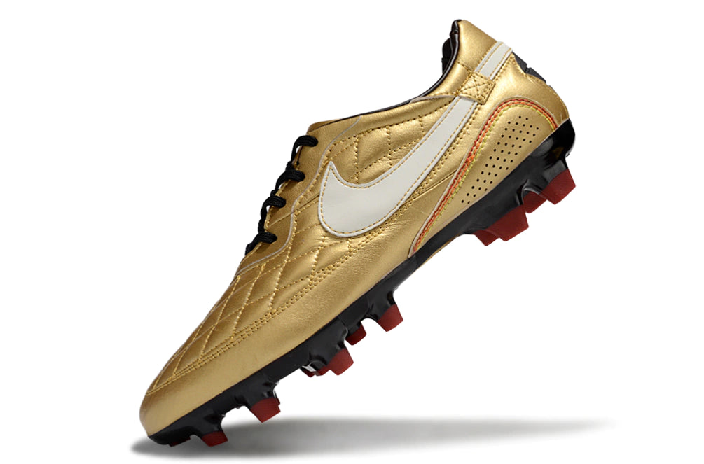Chuteira Nike Tiempo Legend 10R Elite Campo - Dourado