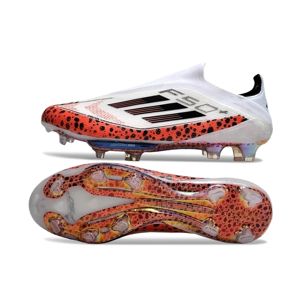 Chuteira Adidas F50+ Elite Campo - Branco/Laranja