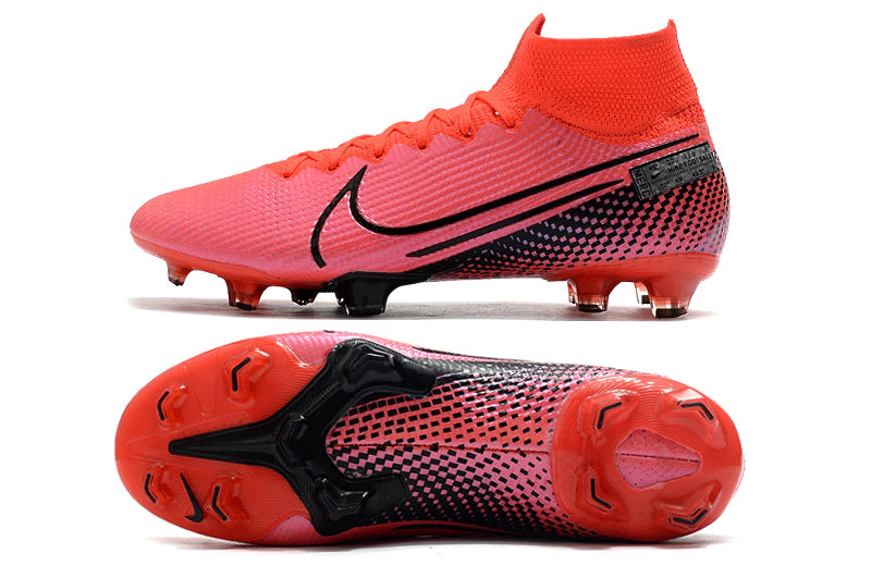 Chuteira Nike Air Zoom Mercurial Superfly 7 Elite Campo - Rosa/Preto