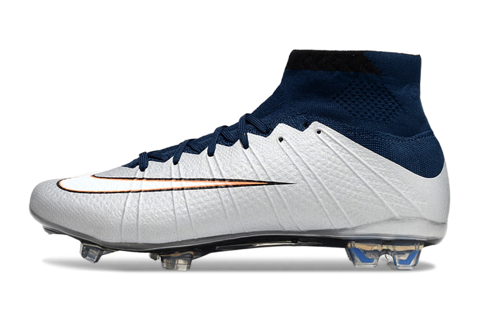 Chuteira Nike Mercurial Superfly 4 Elite Campo - Branco/Azul