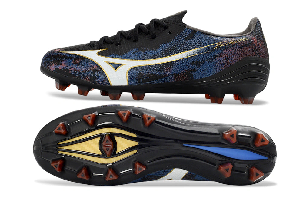 Chuteira Mizuno Alpha Japan 3 FG - Preto/Azul