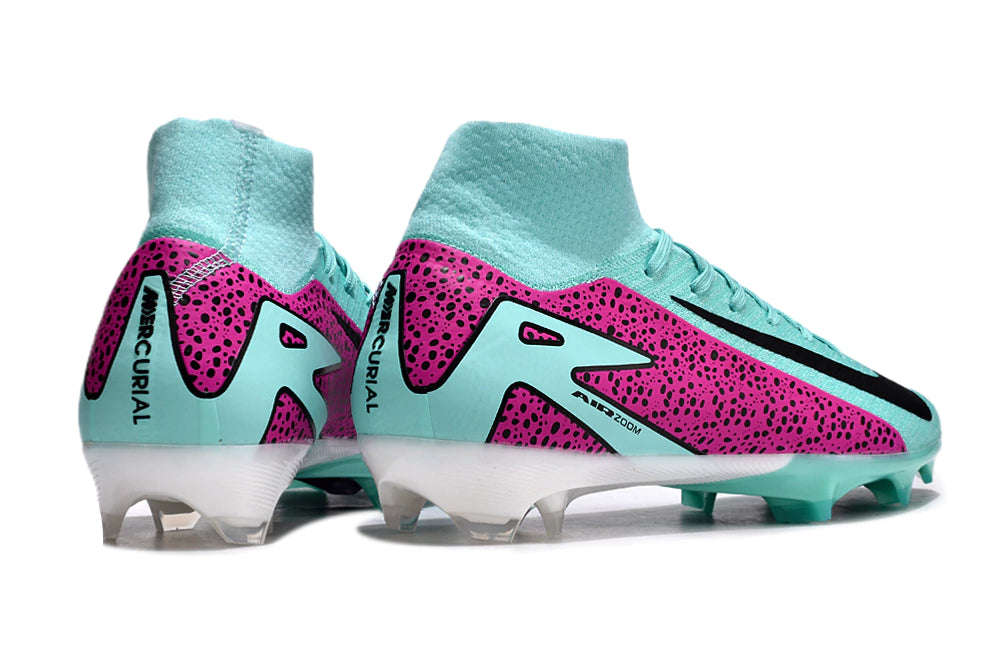 Chuteira Nike Air Zoom Mercurial Superfly 10 Elite Campo - Azul/Rosa/Preto