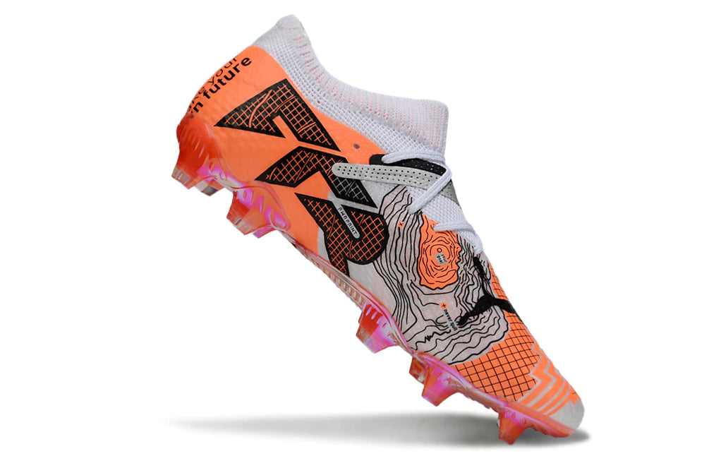 Chuteira Puma Future 7 Ultimate Campo FG - Cinza/Laranja