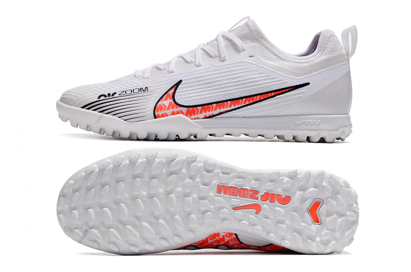 Chuteira Nike Mercurial Vapor 15 Pro Society - Branco/Preto/Laranja