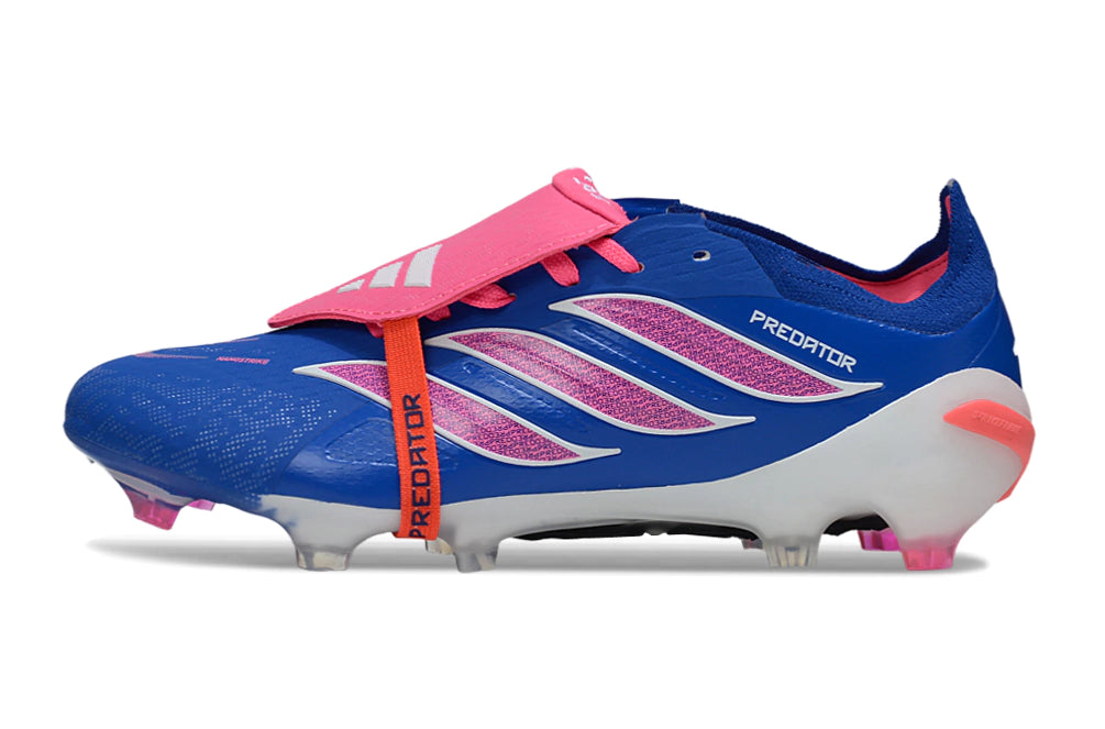 Chuteira Adidas Predator Elite Tongue 26 Campo FG - Azul/Rosa