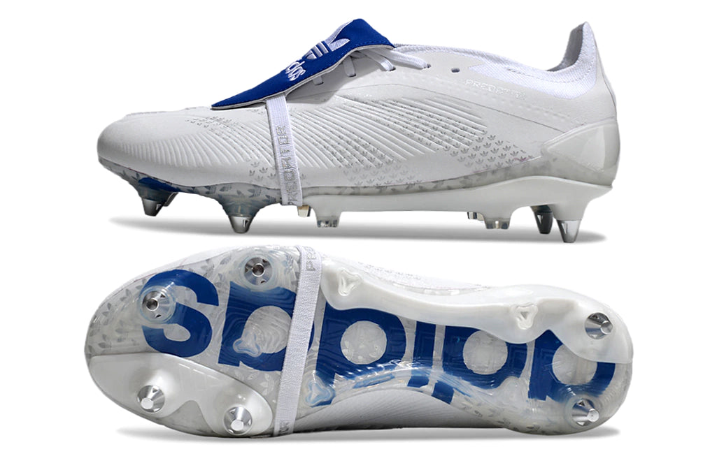 Chuteira Adidas Predator Elite Tongue SG - Branco/Azul