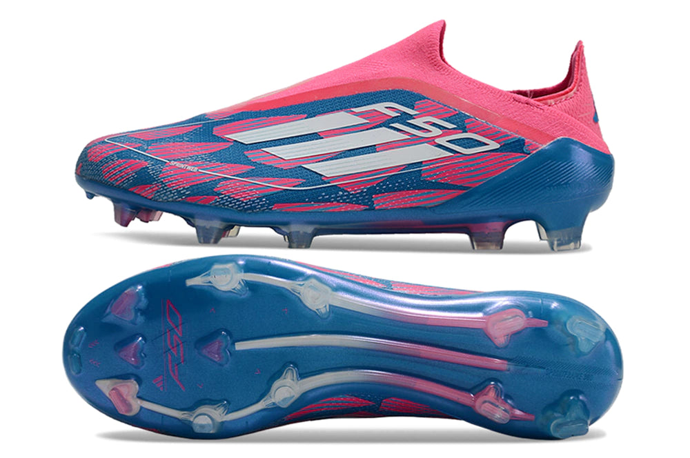 Chuteira Adidas F50 X Campo - Azul/Rosa