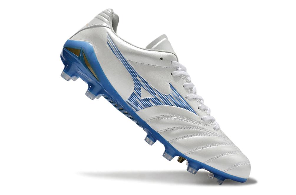 Chuteira Mizuno Morelia Neo 4 Campo - Branco/Azul