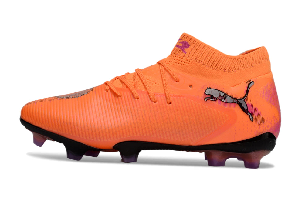 Chuteira Puma Future 8 Ultimate Botinha Campo FG - Laranja/Preto
