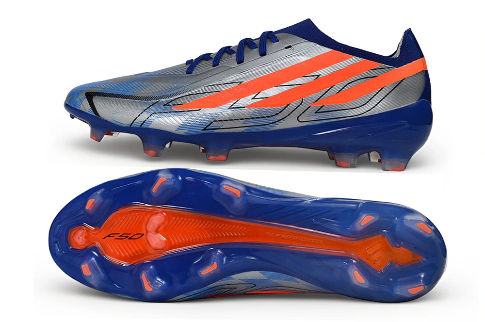Chuteira Adidas F50 Hyperfast Eltie FG - Azul/Prata