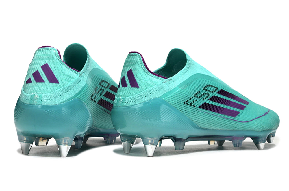 Chuteira Adidas F50 X Laceless Campo SG -Azul/Roxo