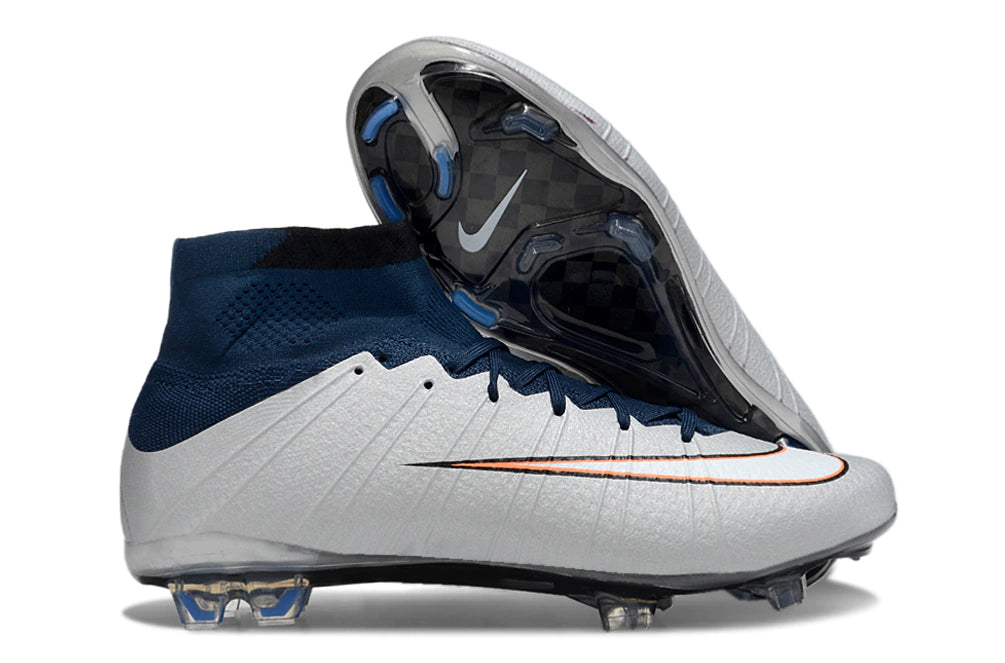 Chuteira Nike Mercurial Superfly 4 Elite Campo - Branco/Azul