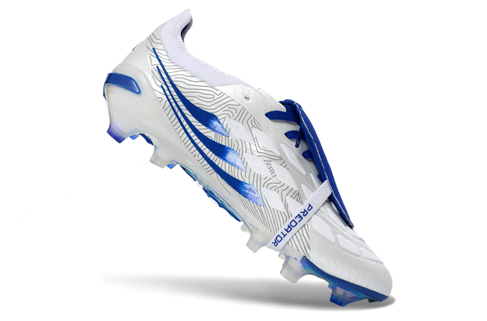 Chuteira Adidas Predator Tongue 26 Elite FG - Branco/Azul