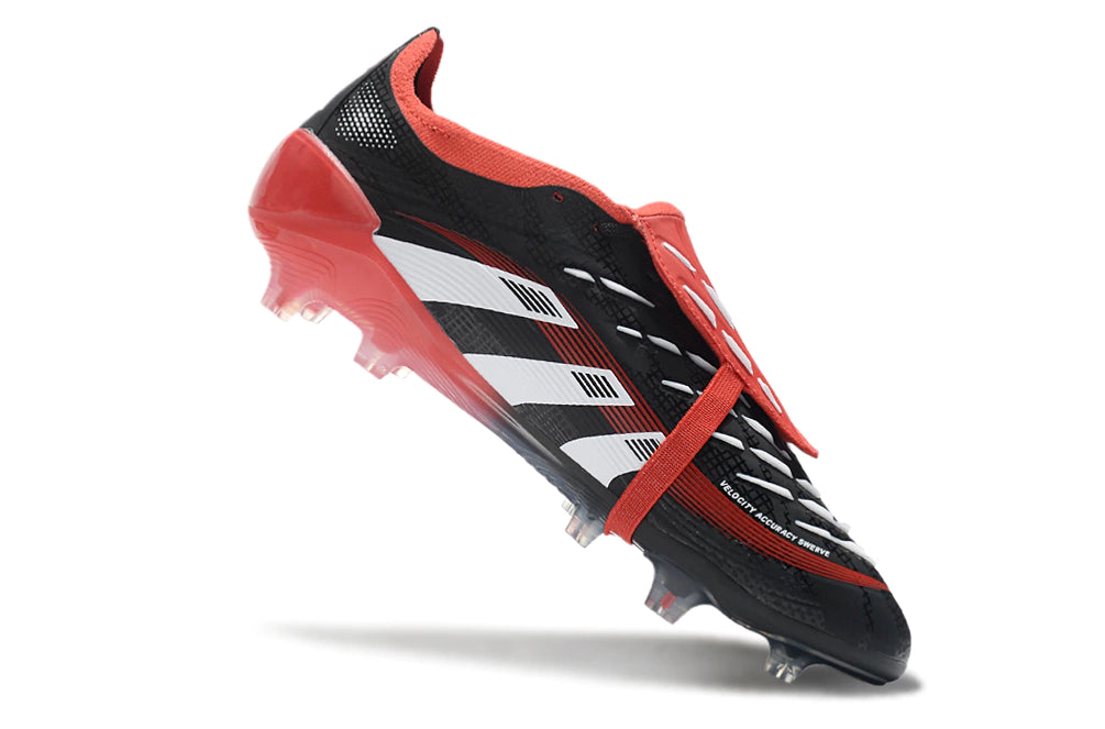 Chuteira Adidas Predator Elite Tongue 25 Campo FG - Preto/Vermelho
