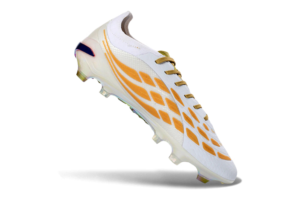 Chuteira Adidas Predator Elite 26 Campo FG - Branco/Dourado