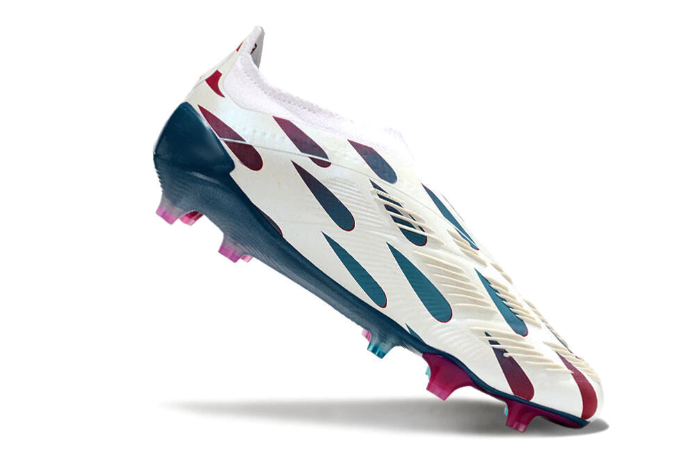 Chuteira Adidas Predstrike Elite Laceless Campo - Branco/Azul/Roxo