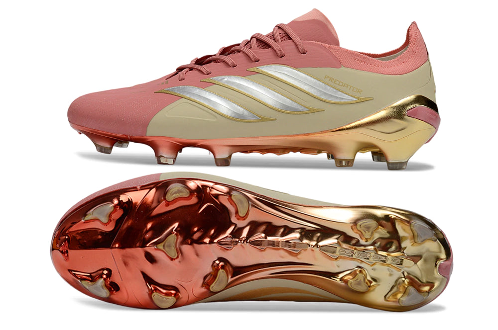 Chuteira Adidas Predator Elite 26 Campo FG - Rosa/Dourado
