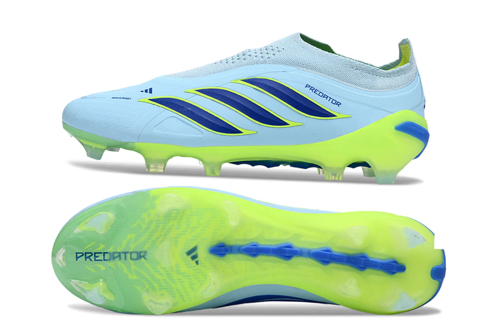 Chuteira Adidas Predator Laceless 26 Elite FG - Azul/Verde