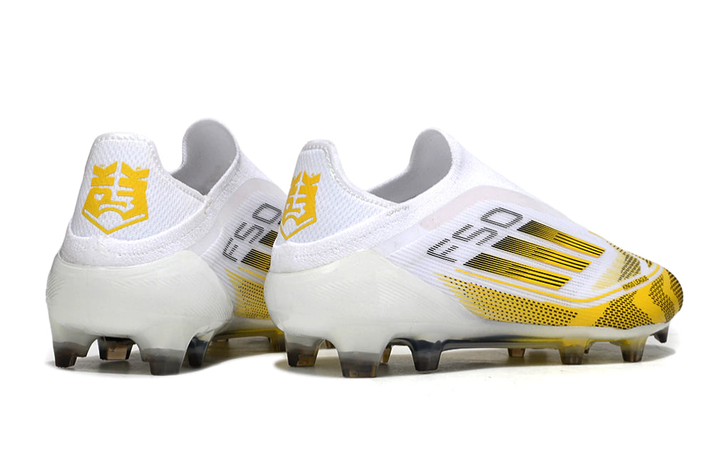 Chuteira Adidas F50 X Laceless Campo - Branco/Dourado