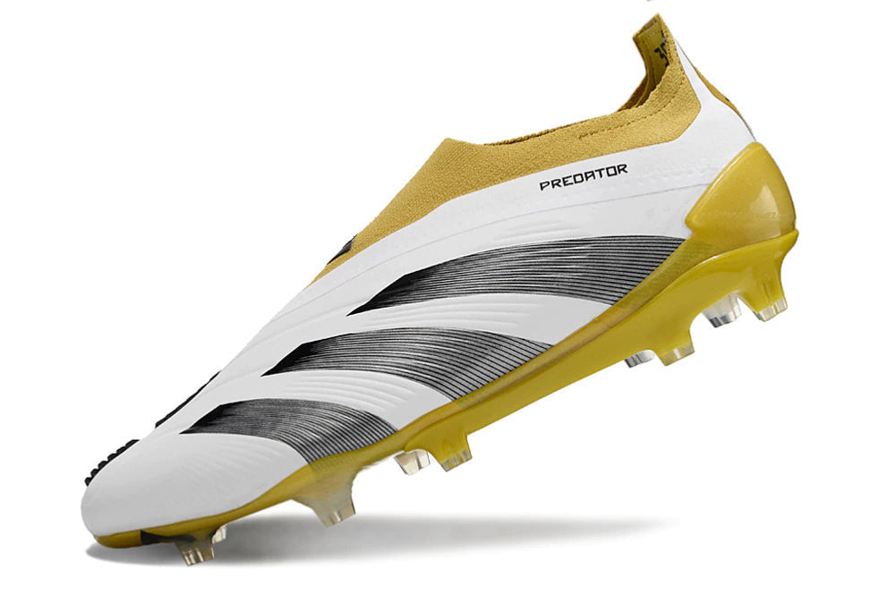 Chuteira Adidas Predstrike Elite Laceless Campo - Branco/Amarelo