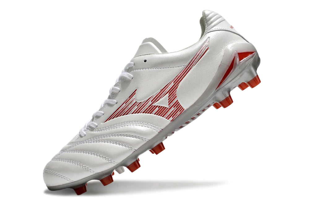 Chuteira Mizuno Morelia Neo 4 Campo - Branco/Vermelho