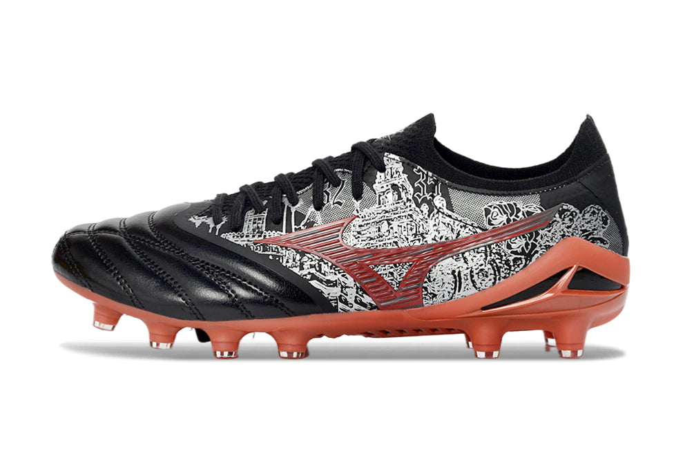 Chuteira Mizuno Morelia Neo 4 Campo - Preto/Vermelho