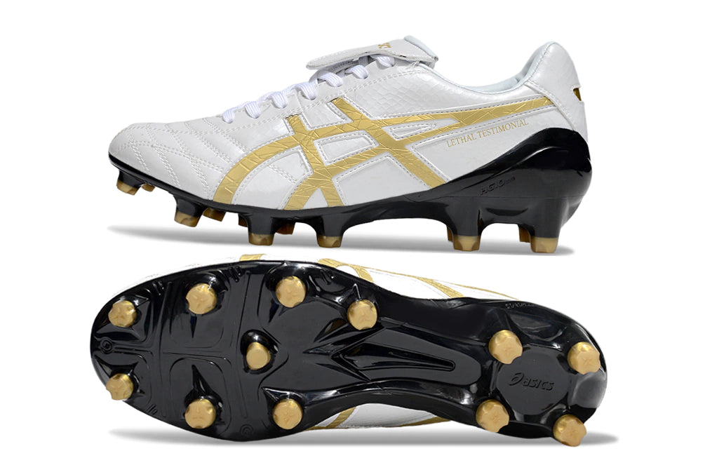 Chuteira Campo Asics Lethal Testimonial 4 IT - Branco/Preto