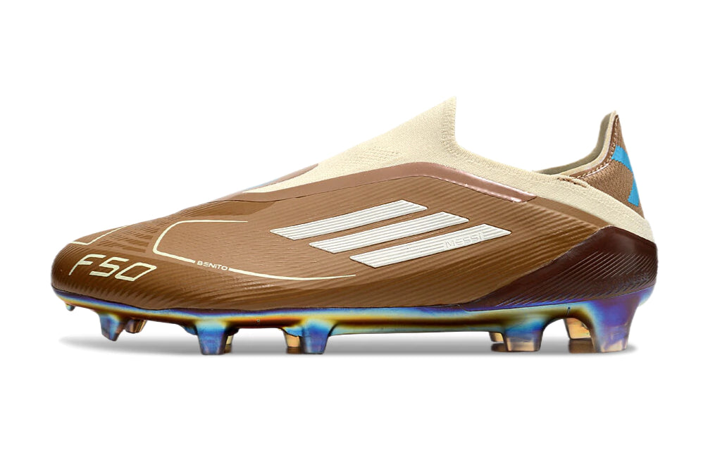 Chuteira Adidas F50 X Laceless Campo - Marrom