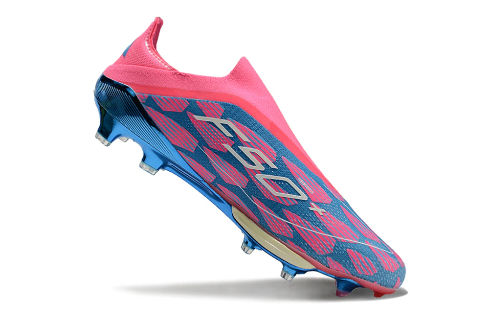 Chuteira Adidas F50+ Elite Campo - Rosa/Azul