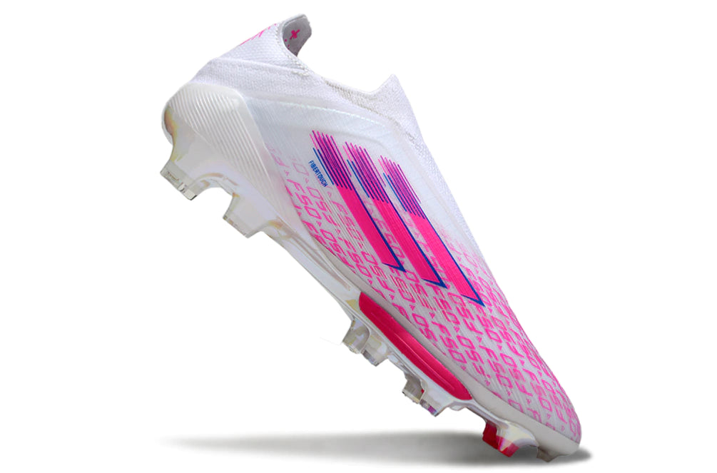 Chuteira Adidas F50+ Elite Campo - Branco/Rosa