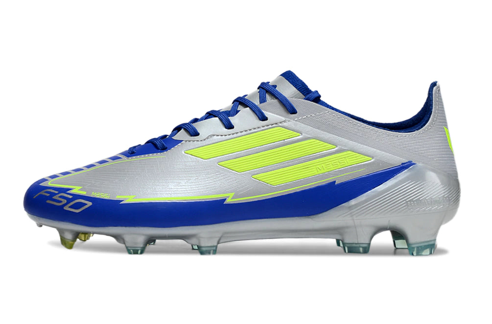 Chuteira Adidas F50 X Campo - Prata/Azul/Verde