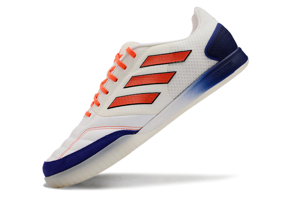 Chuteira Adidas Top Sala Futsal - Branco/Azul/Laranja