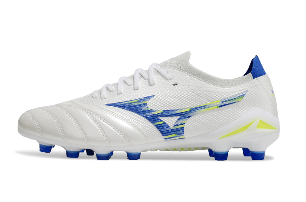 Chuteira Mizuno Morelia Neo 4 Campo - Branco/Azul/Verde