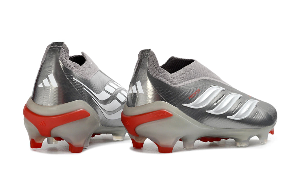 Chuteira Adidas Predator Laceless 26 Elite FG - Prata