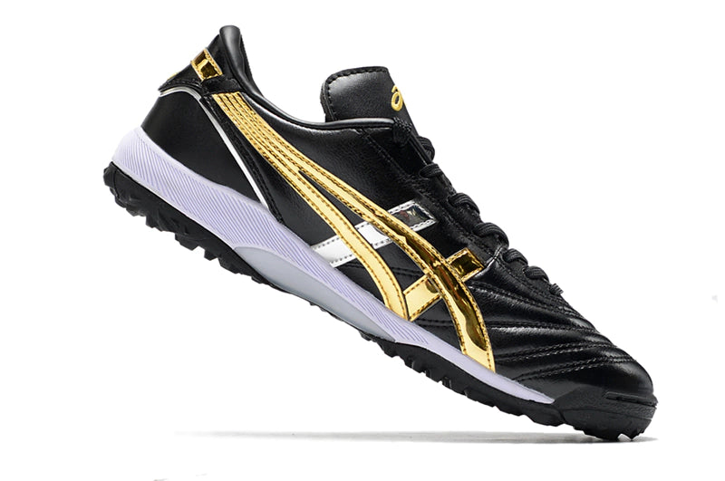 Chuteira Asics Japan Society - Preto/Branco/Dourado