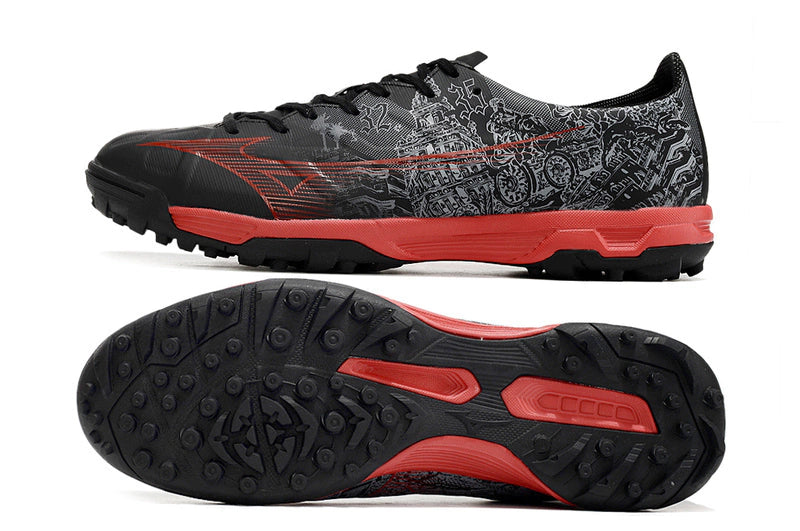 Chuteira Mizuno Alpha Made in Japan Society - Preto/Vermelho