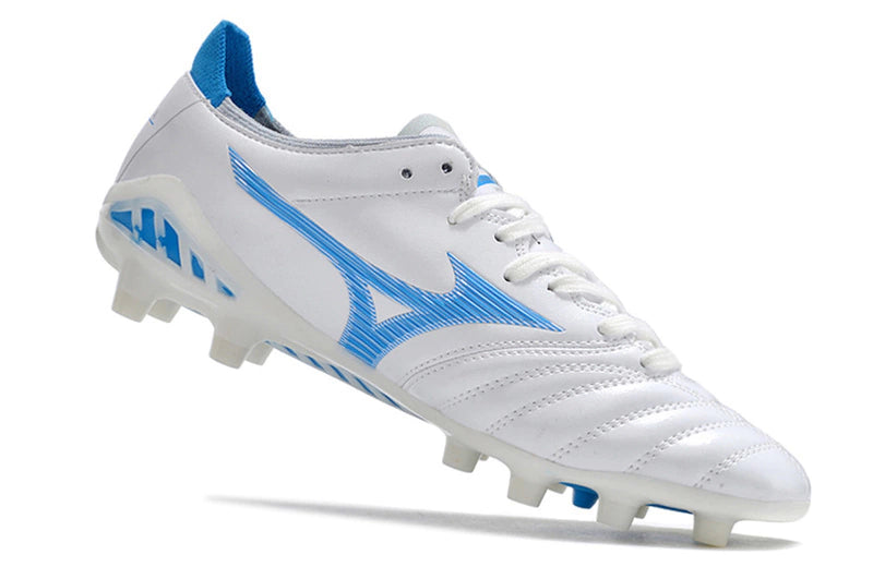 Chuteira Mizuno Morelia Neo 3 Campo FG - Branco/Azul